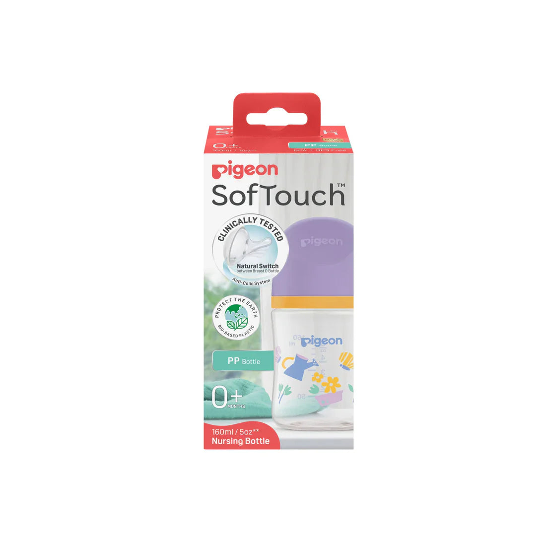 Zubaida's Pigeon SofTouch™ BPP Nursing Bottle 160ml Spring - A81295