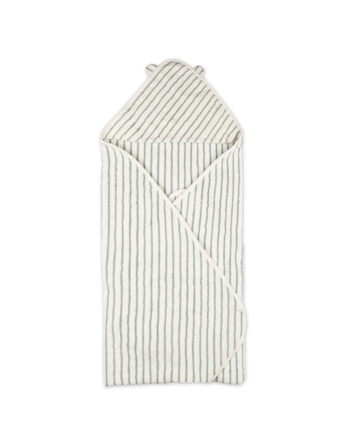 Baby Bath Towel Hooded Bambies Green Stripes at Zubaidas