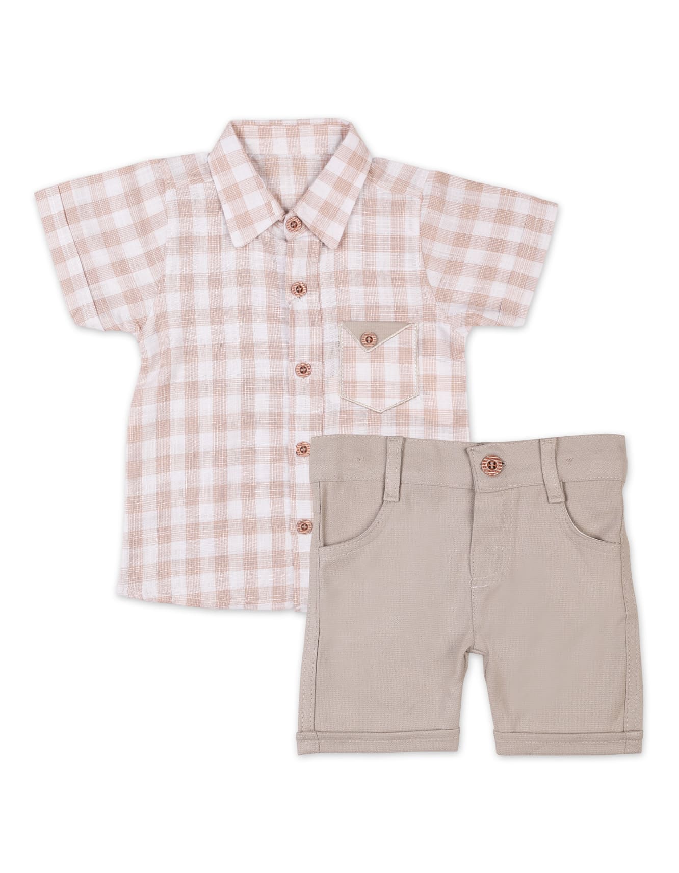 Baby Boys Summer Suit Beige Premium Turkish Collection at Zubaidas