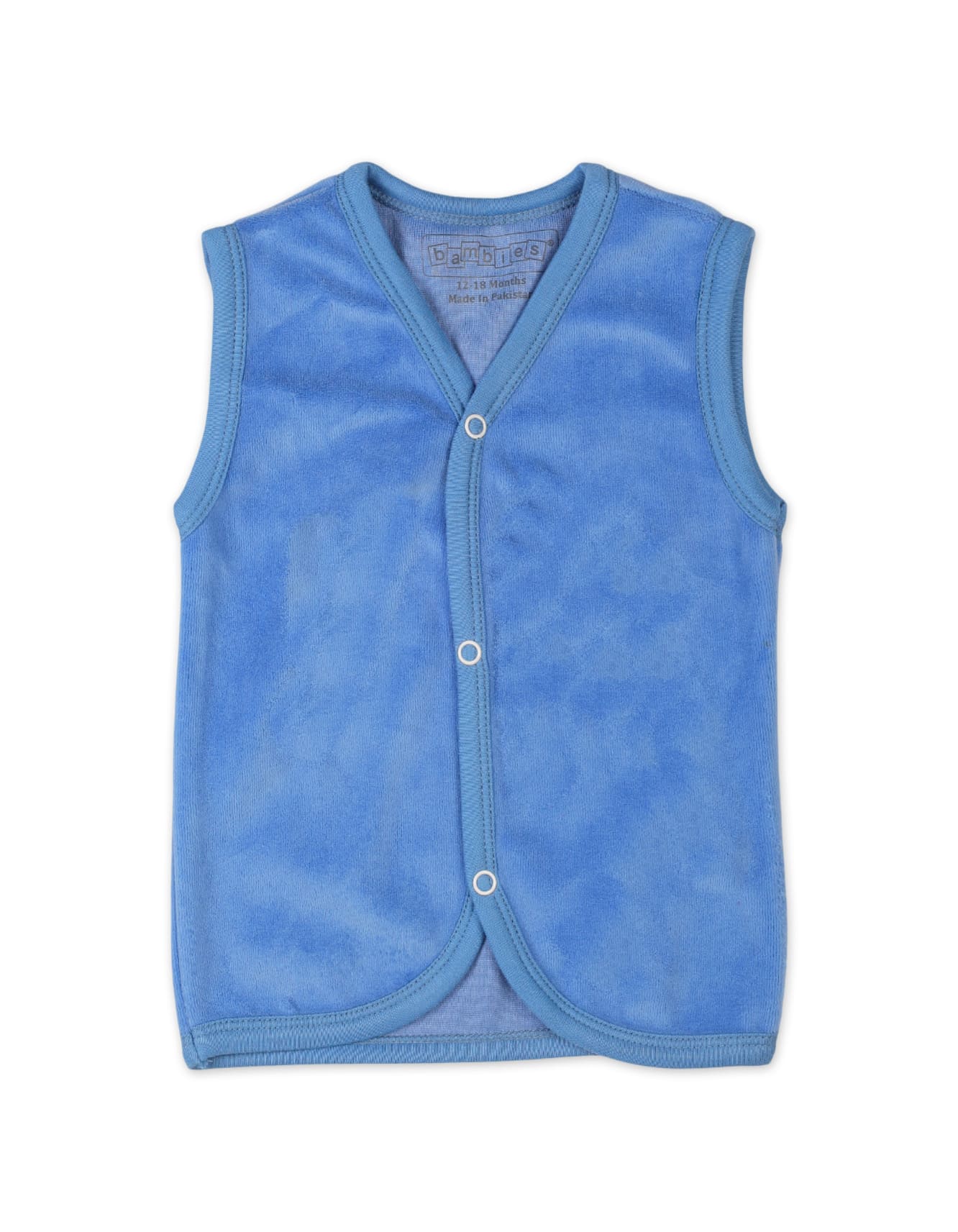 Baby Velour Vest Bambies Blue at Zubaidas