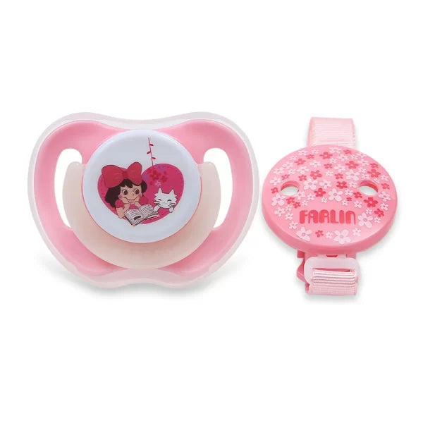 Zubaida's Farlin Newborn Glow-in-Dark Pacifier N Chain 6M+ Pink - BA-20009 - Zubaidas Officialâ„¢