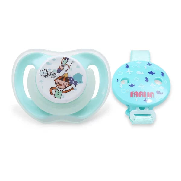 Zubaida's Farlin Newborn Glow-in-Dark Pacifier N Chain 6M+ Green - BA-20009 - Zubaidas Officialâ„¢