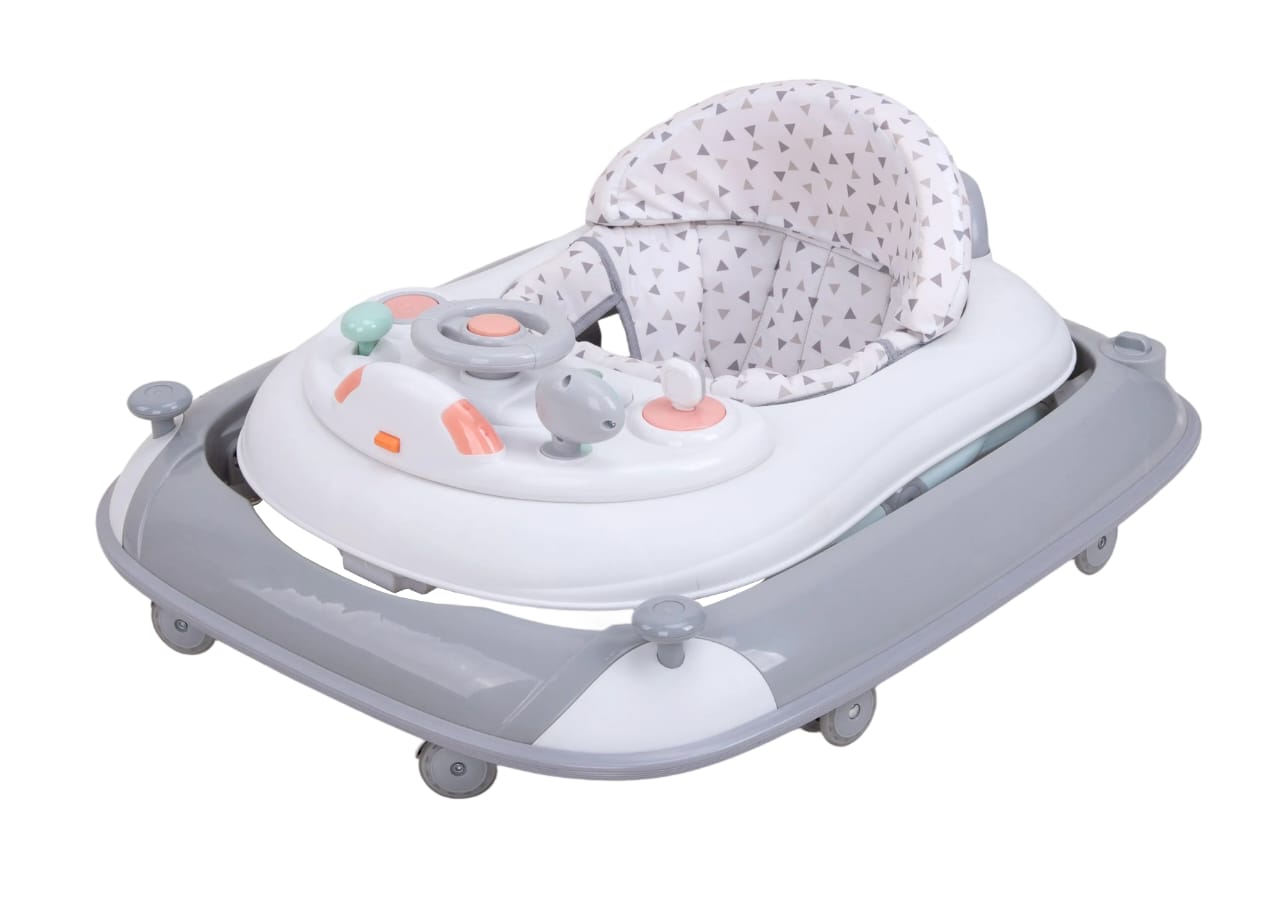 Zubaida's Deluxe Bambies® 4-in-1 Baby Walker with Detachable Activity Tray, Push-Behind, Padded Seat and Feeding Tray Functions