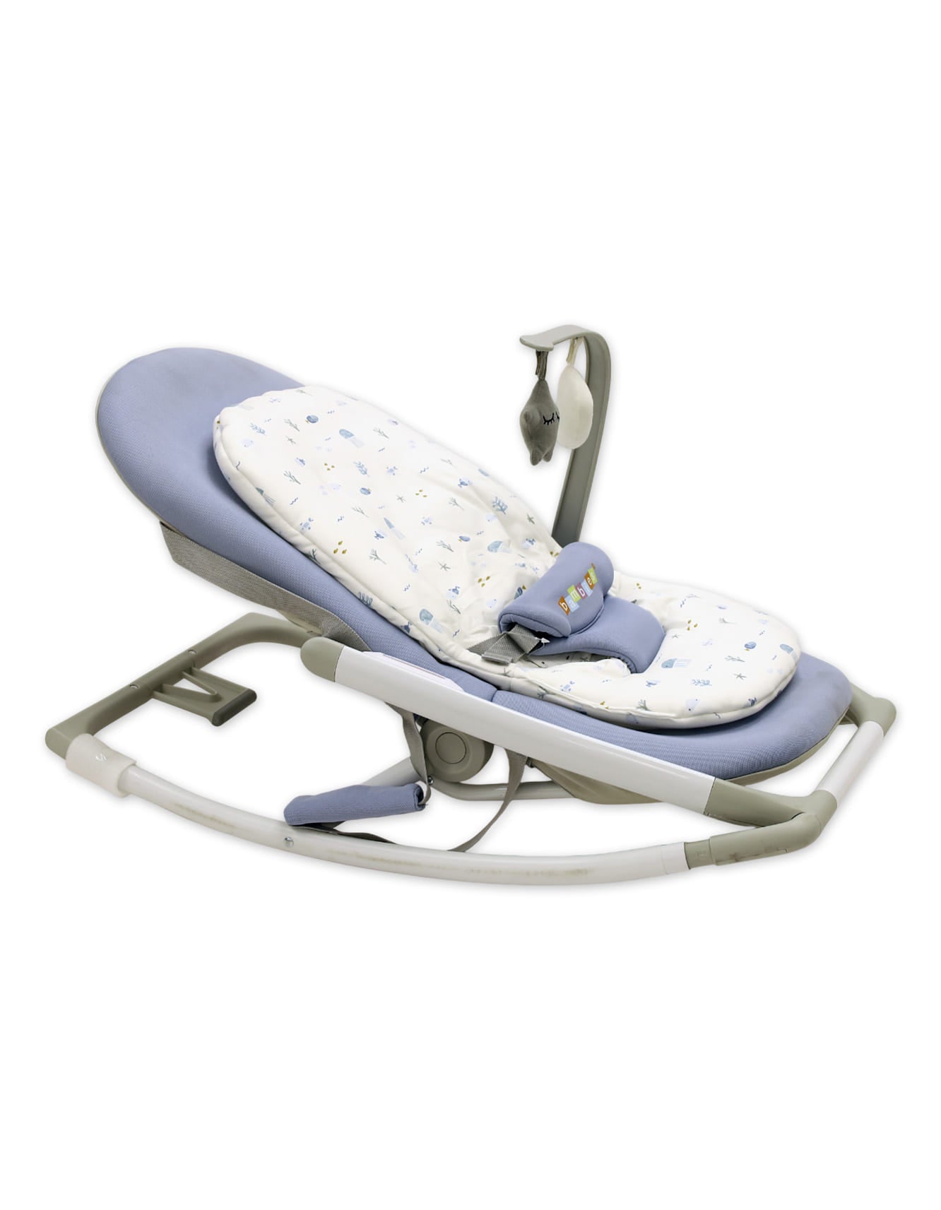 Zubaida's Bambies Deluxe Adjustable Baby Rocker - Sky Blue & Woodland