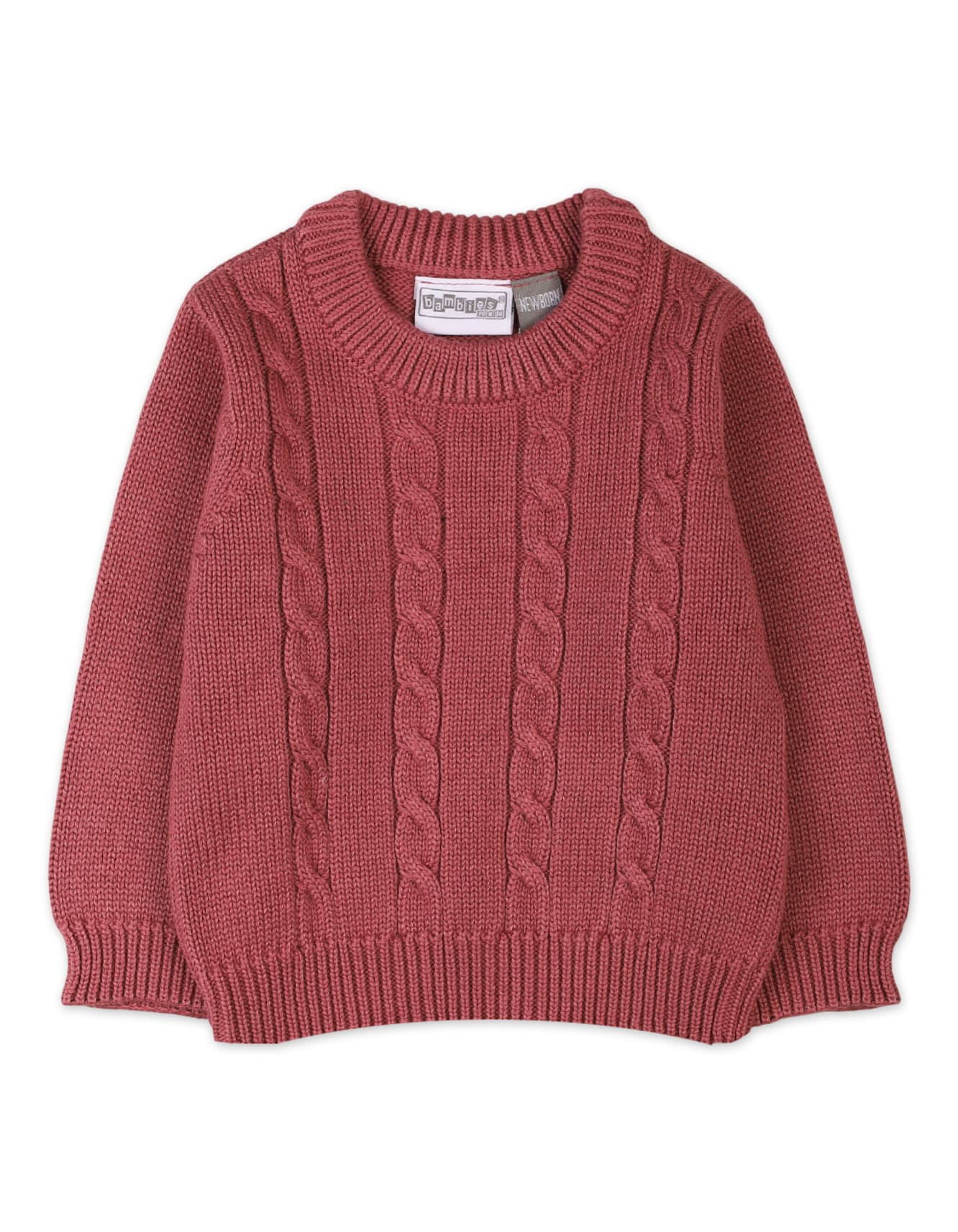 Baby Girls Winter Knitwears Bambies Cable Knit Maroon at Zubaidas
