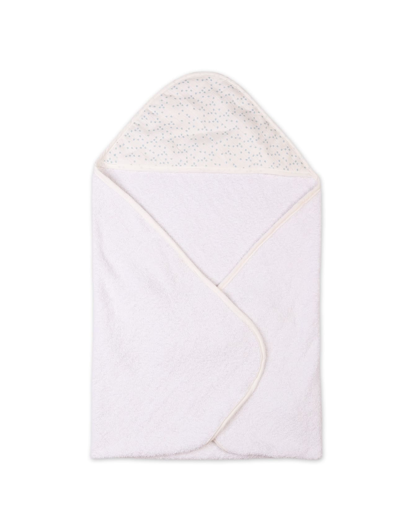 Baby Bath Towels Bambies Hooded White with Dotted Hood at Zubaidas