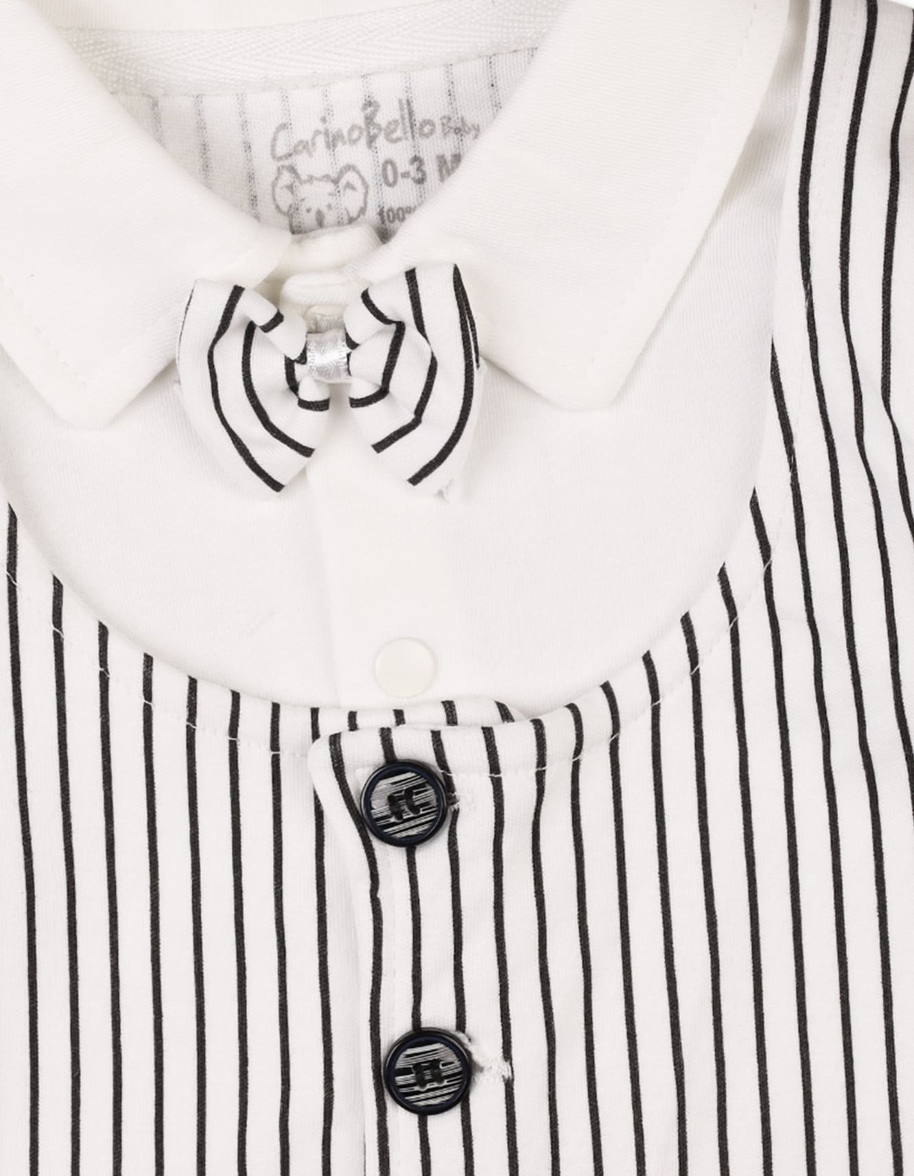 Baby Boys Romper with Cap Black Stripes Premium Turkish Collection at Zubaidas Official Pakistan