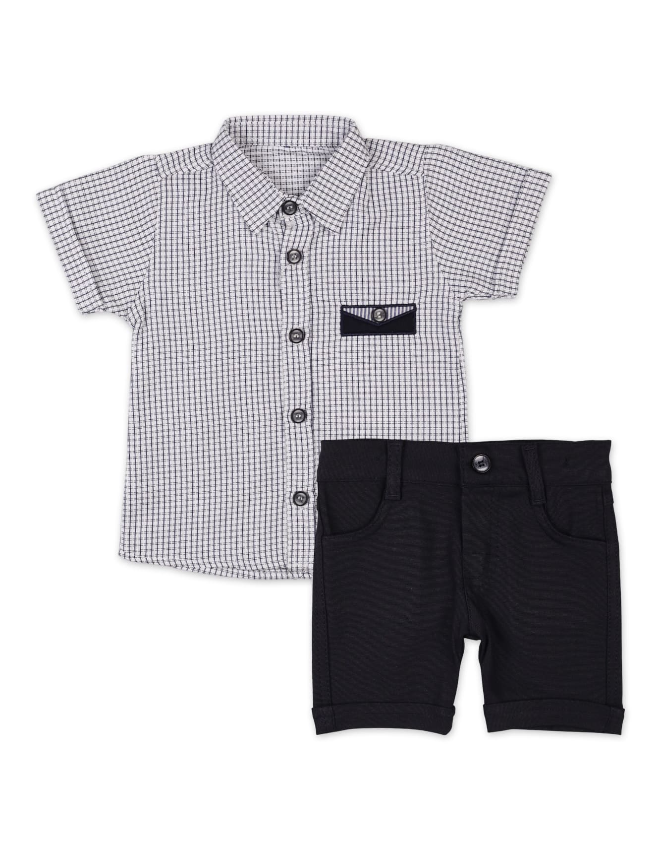 Baby Boys Summer Suit Check Black Premium Turkish Collection at Zubaidas
