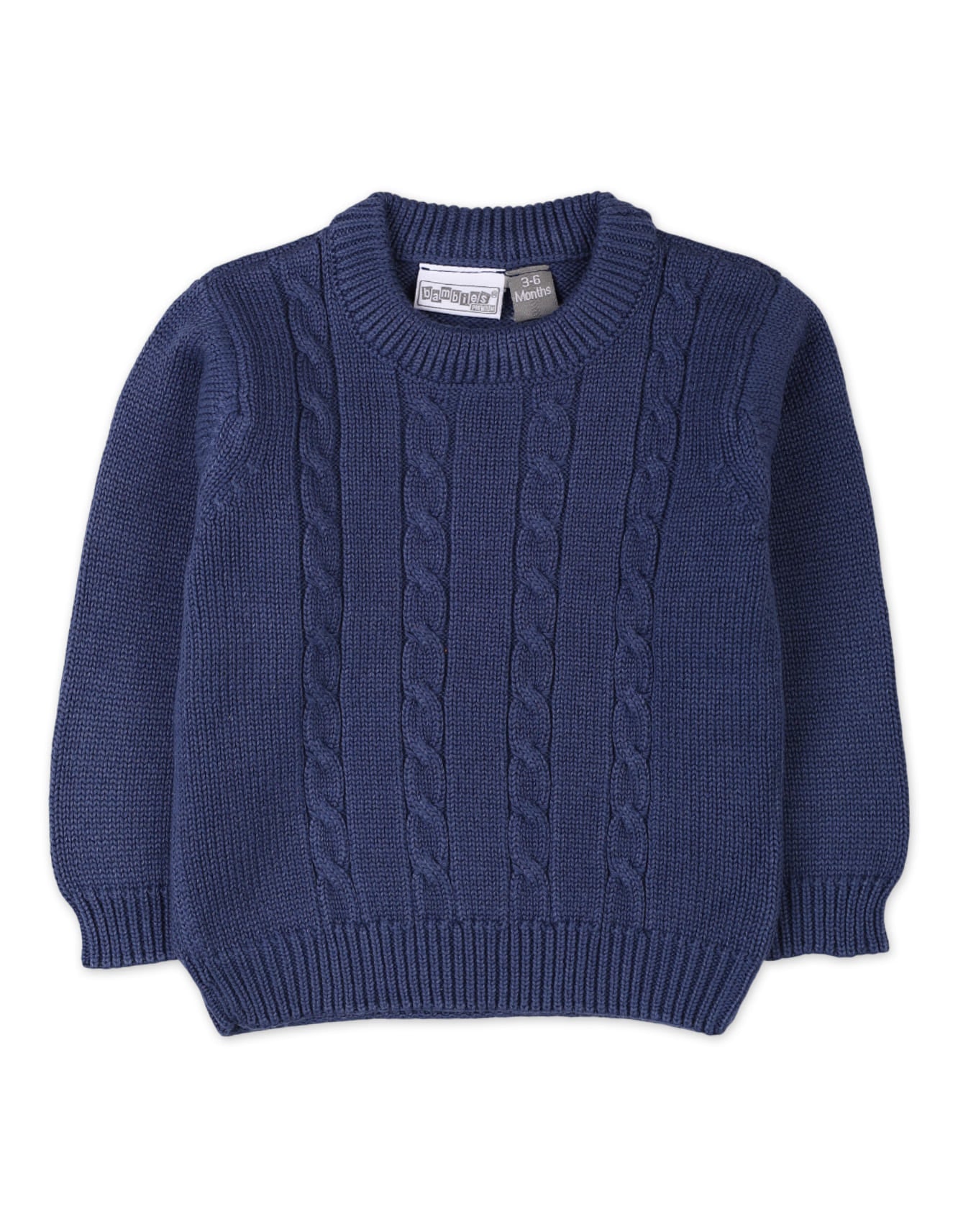 Baby Boys Winter Knitted Sweaters Bambies Cable Knit Navy Blue at Zubaidas