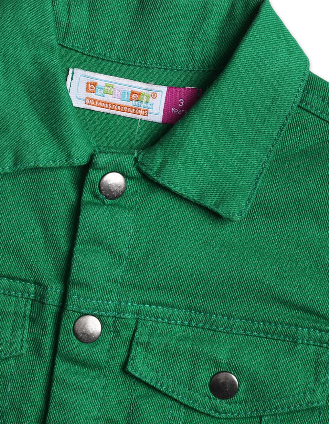 Baby Girls and Girls Winter Denim Jacket Bambies Sleeveless Green at Zubaidas Official Pakistan