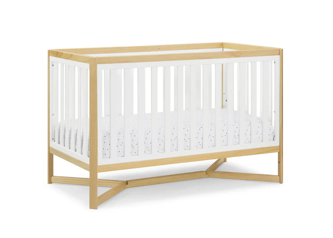 Delta Children Tribeca Convertible Crib 6792-123 Bianca White with Natural at Zubaidas
