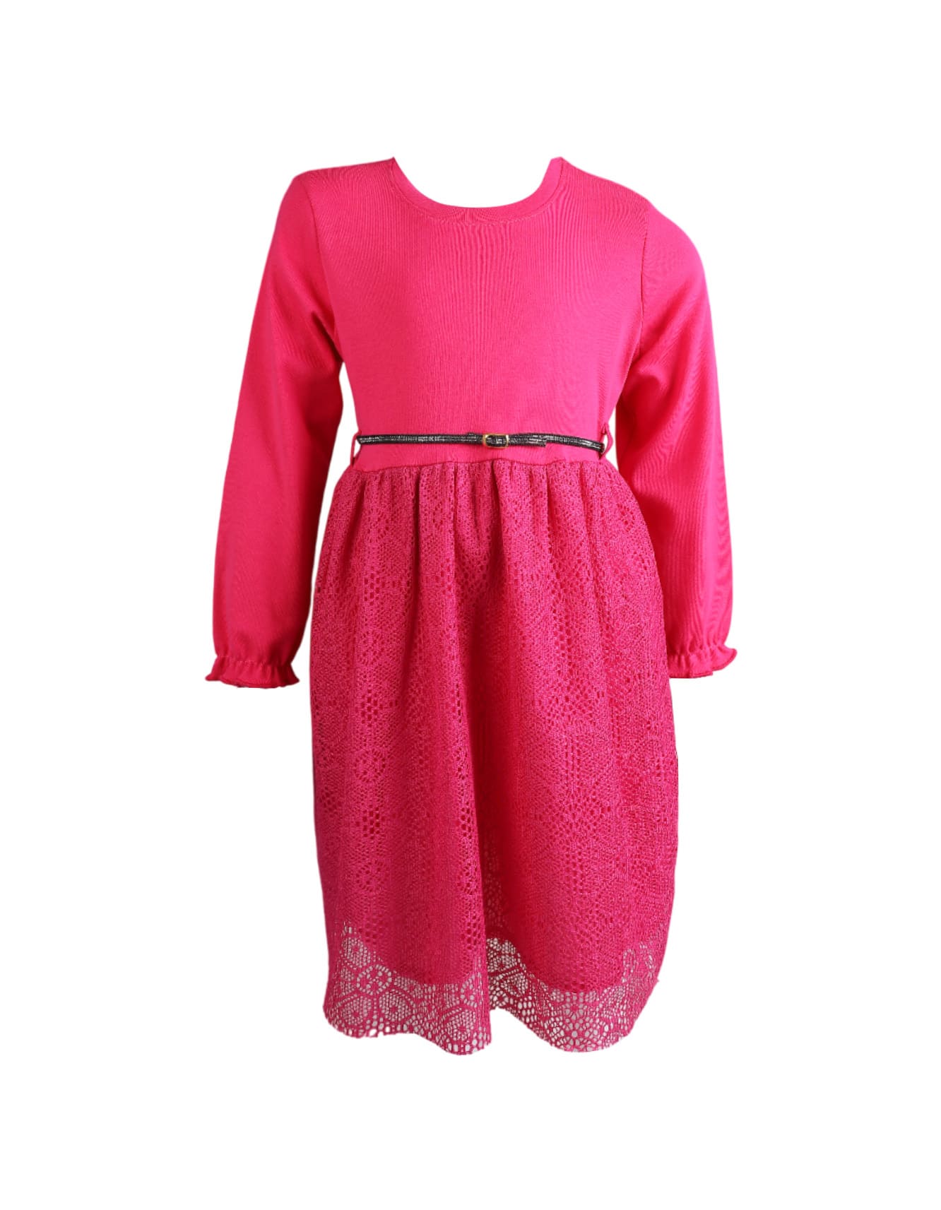 Girls Party Clothing Bambies Lace Mesh Shocking Pink at Zubaidas