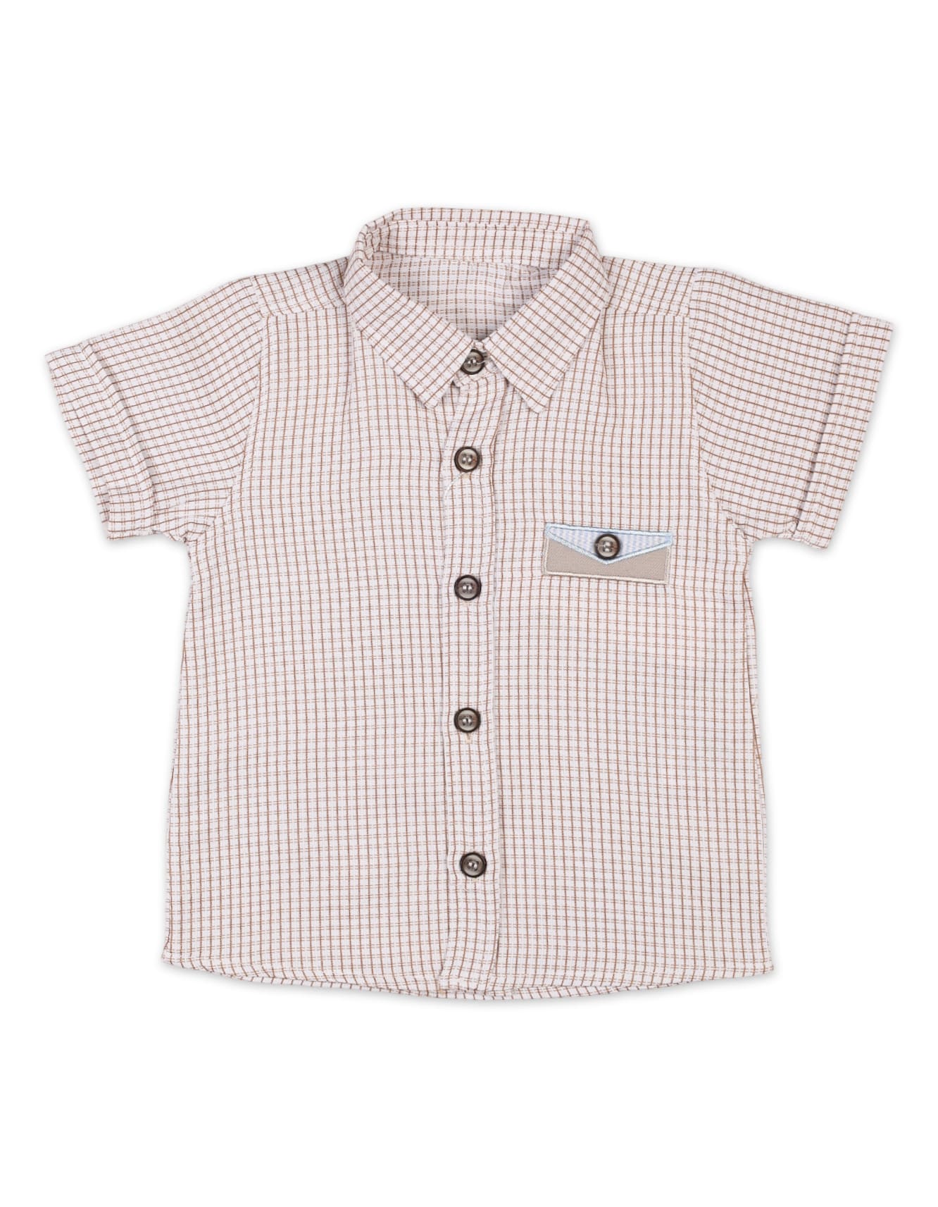 Infant Boys Summer Suit Beige Checked Premium Turkish Collection at Zubaidas Online Pakistan