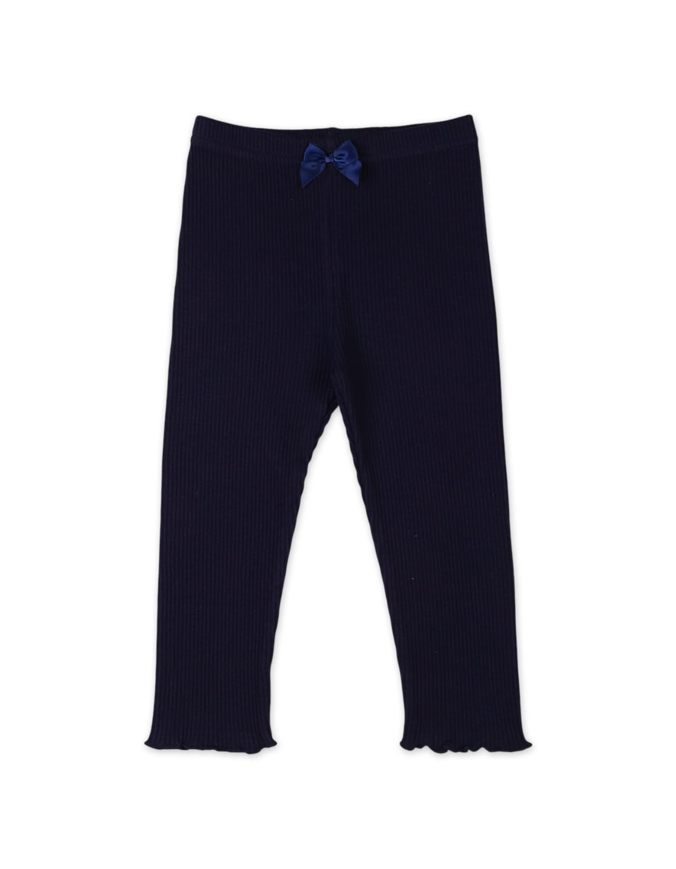 Little Girls and Girls Ribbed Bottoms Range Bambies Bow Navy Blue at Zubaidas