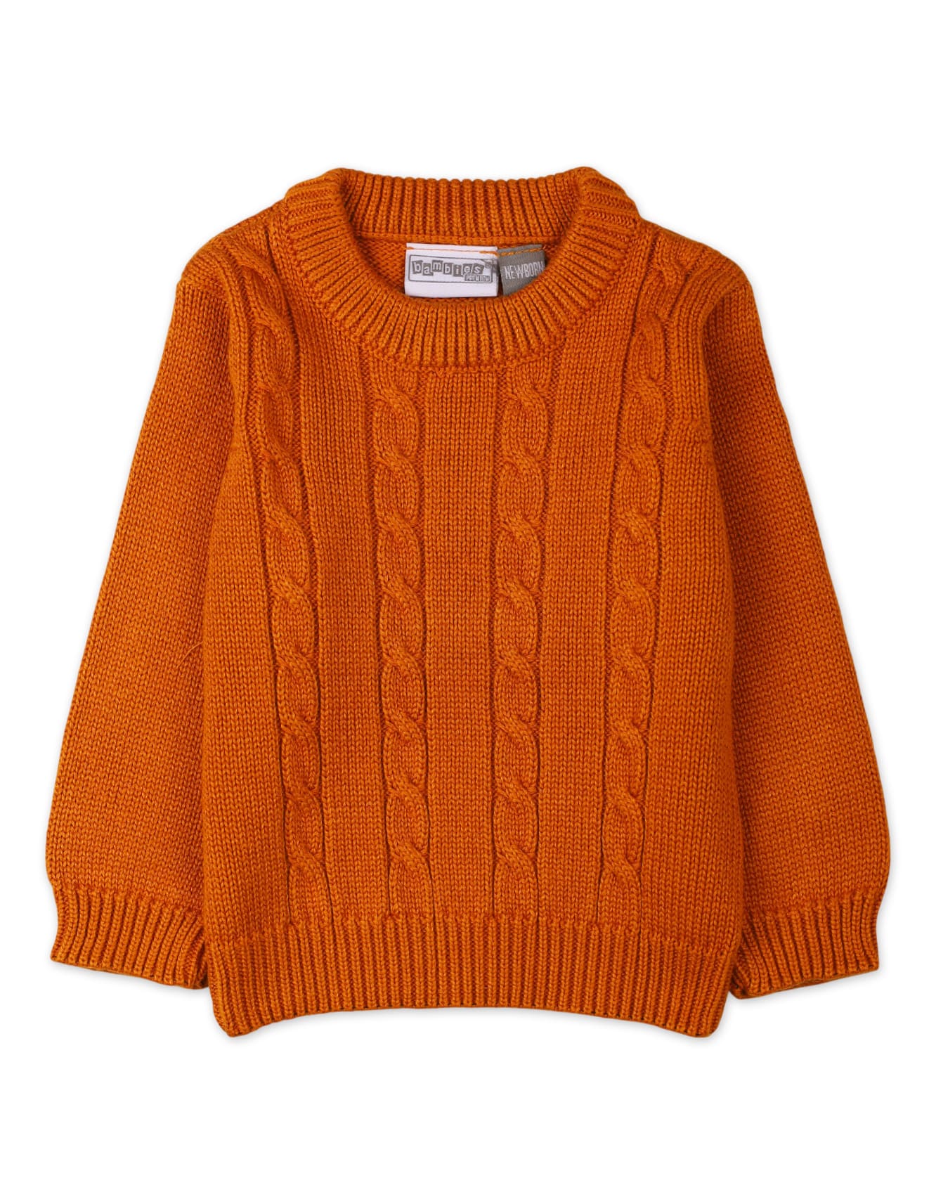 Newborn Baby Winter Jumpers Bambies Cable Knit Rust at Zubaidas